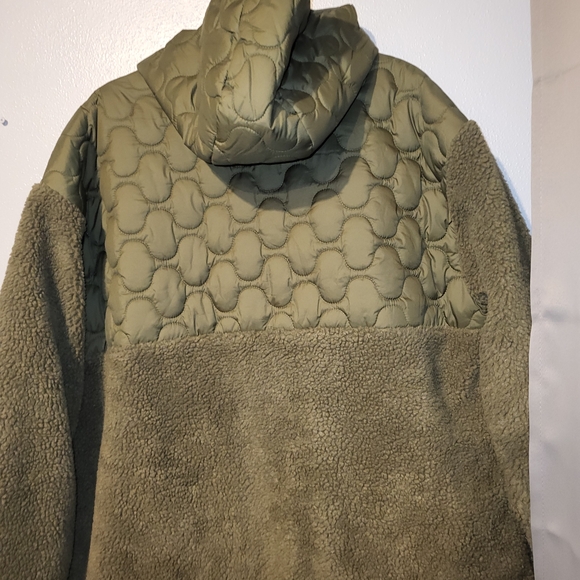 Nwt Womens  Size Small Bass Outdoor Quarter Zip Sherpa Jacket Coat In Military - Picture 5 of 7